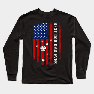 USA American Flag Fathers Day 4th of July Baldy Long Sleeve T-Shirt